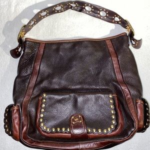 Brown Leather Michael Kors Shoulder Purse